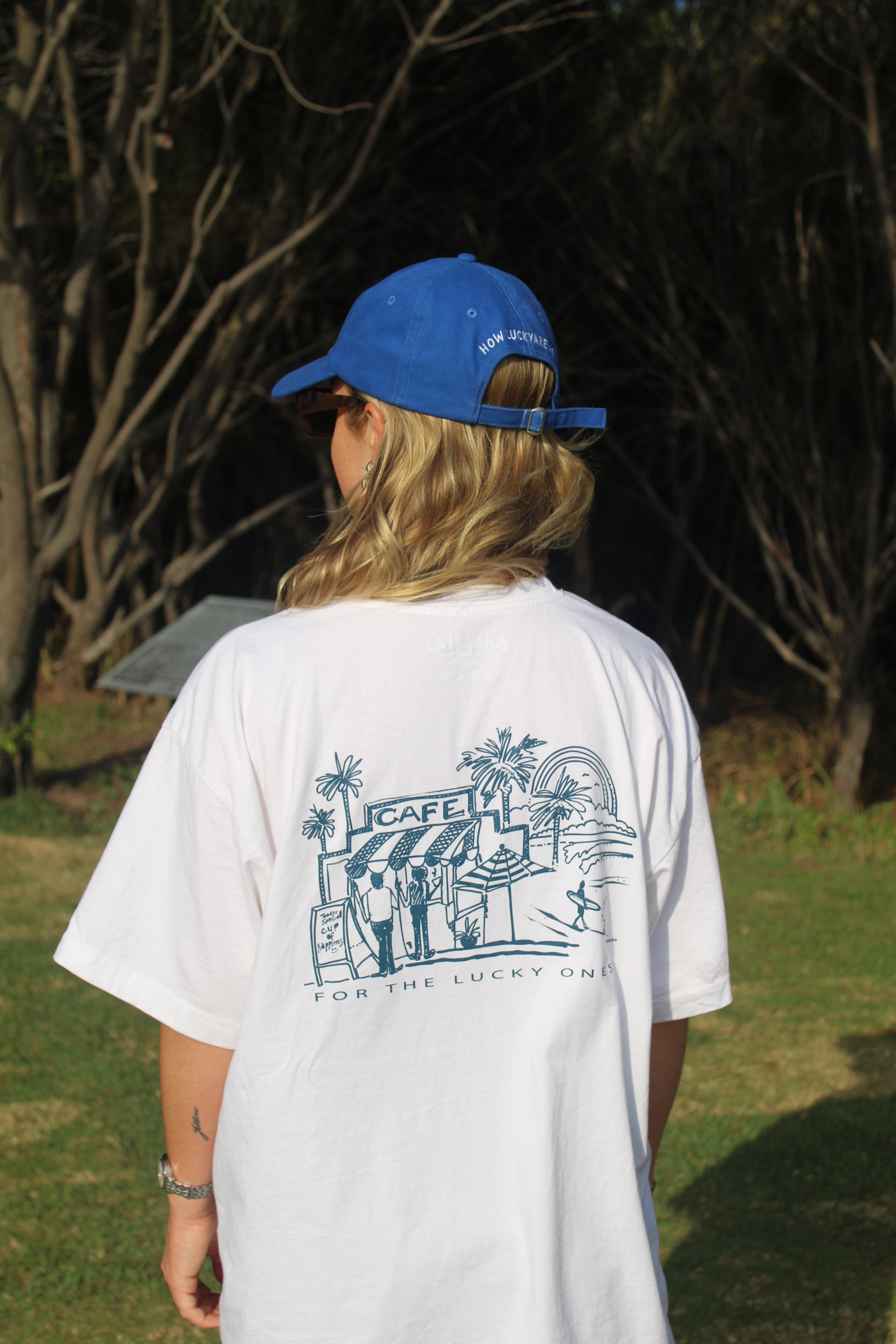 Lucky Cafe Tee - White